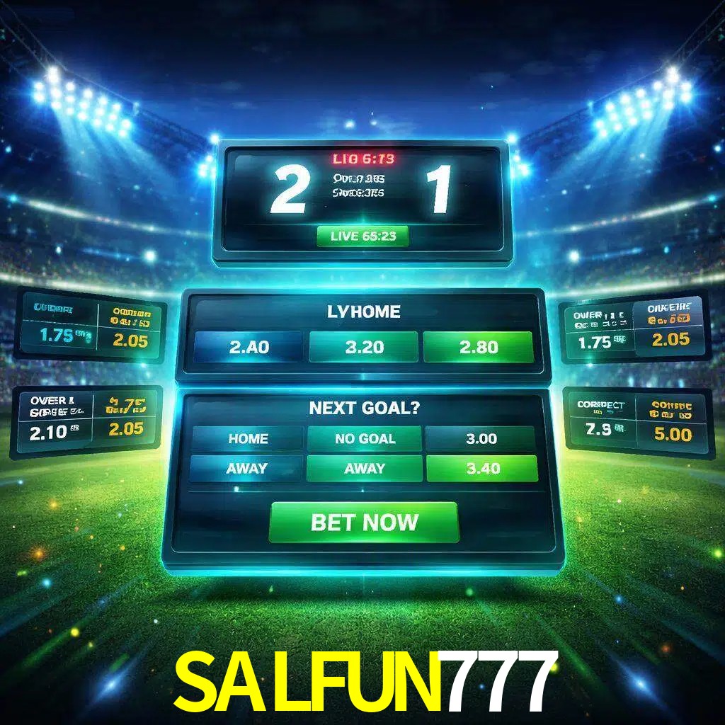 Vista de apuestas en vivo SALFUN777 durante un partido en curso